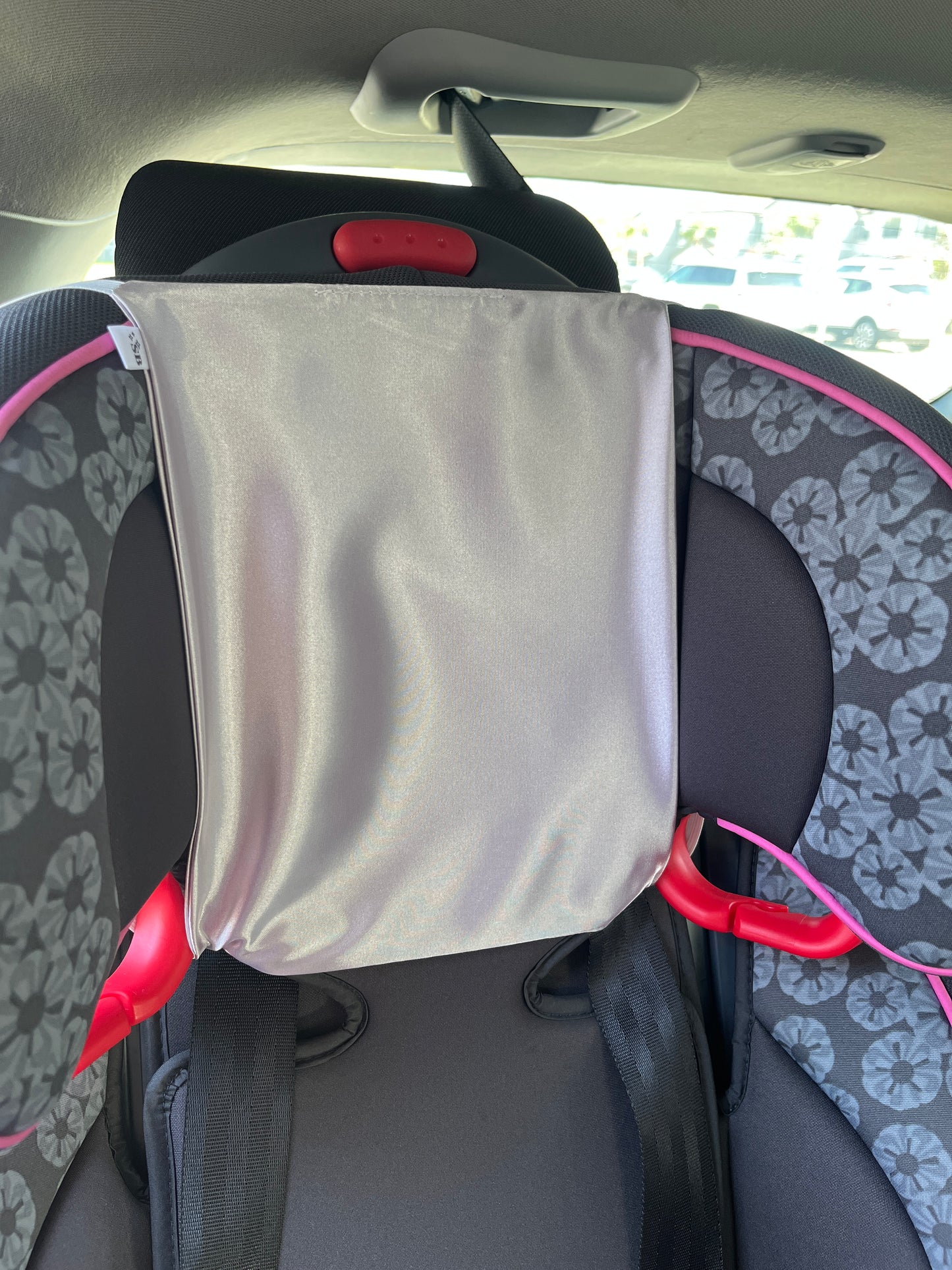 Large satin car seat head slip